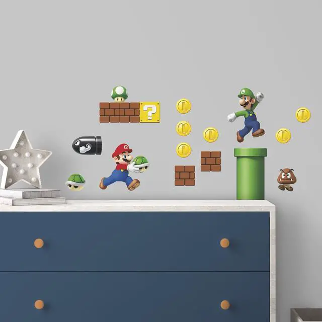 Alt view image 2 of 6 - RMK2351SCS Nintendo New Super Mario Bros Build a Scene Peel and Stick Wall Decals, Multicolored