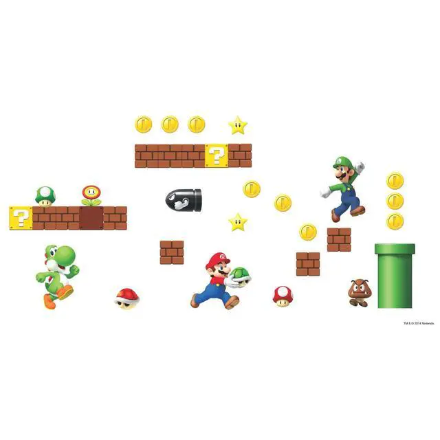 Alt view image 6 of 6 - RMK2351SCS Nintendo New Super Mario Bros Build a Scene Peel and Stick Wall Decals, Multicolored