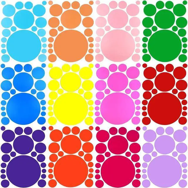 Alt view image 5 of 7 - 264 Pieces Polka Dot Wall Decals Circles Decals for Wall Vinyl Dots Stickers Set for Room Kids Bedroom Nursery Playroom Classroom Decor Graphic Decals Stickers 7 Different Size (12 Colors)
