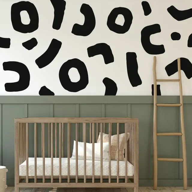 Alt view image 3 of 6 - Large Boho Geometric Wall Decal Abstract Art Sticker, Modern Irregular Shapes Decals, Self-Adhesive Peel and Stick Black Vinyl Wall Stickers for Home Bedroom, Living Room Office, Bathroom Decor