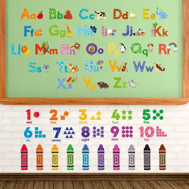Alt view image 3 of 7 - Animal Alphabet & Numbers Wall Stickers for Kids Room (DS8-8044)