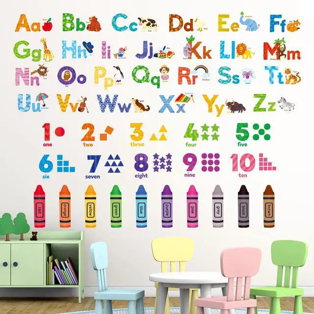 Alt view image 2 of 7 - Animal Alphabet & Numbers Wall Stickers for Kids Room (DS8-8044)