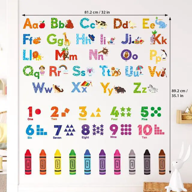 Alt view image 6 of 7 - Animal Alphabet & Numbers Wall Stickers for Kids Room (DS8-8044)