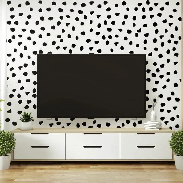 Alt view image 6 of 6 - 500 Pieces Irregular Polka Black Dots Boho Headboard Sticker Vinyl Nursery Wall Decals Wall Decor Peel and Stick Dot Wallpaper Sticker for Kids Baby Girl Bedroom Home Classroom Decoration