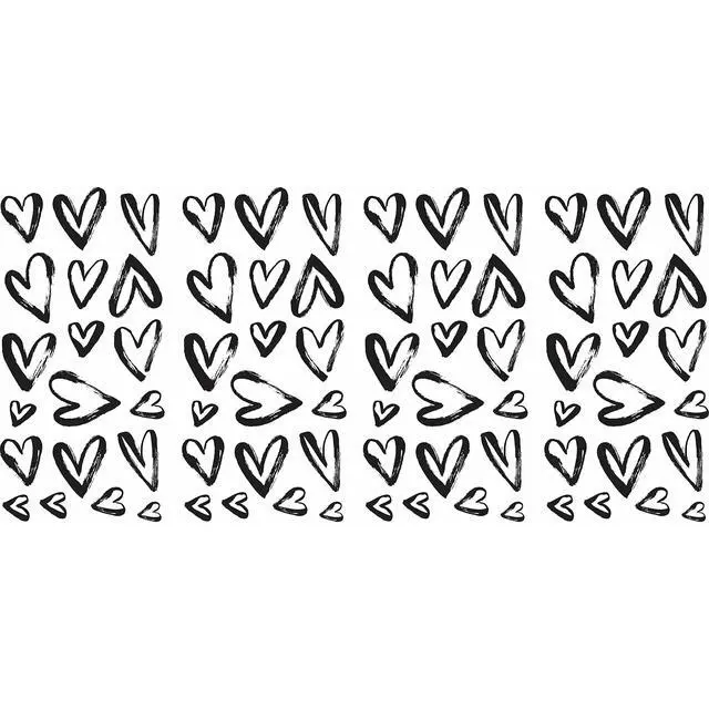 Alt view image 2 of 5 - RMK4884SCS Black Sketchy Hearts Peel and Stick Wall Decals