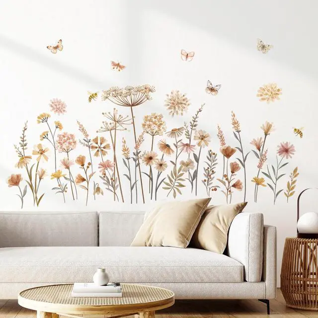 Alt view image 3 of 7 - Boho Garden Flower Wildflower Floral Wall Decals Stickers
