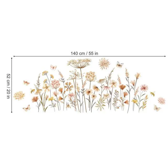 Alt view image 5 of 7 - Boho Garden Flower Wildflower Floral Wall Decals Stickers