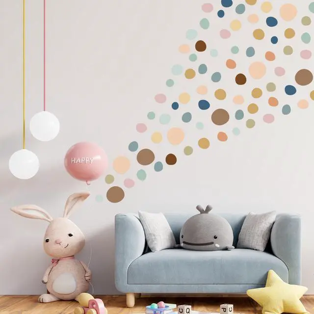 Alt view image 6 of 7 - 15 Sheet 300 Pcs Irregular Polka Dots Boho Wall Decal Terrazzo Playroom Bedroom Removable Modern Vinyl Boho Wall Stickers(Boho Color)
