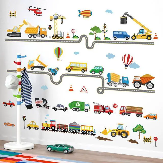 Main image of Car Road Transports Vehicles Construction Wall Decals Stickers