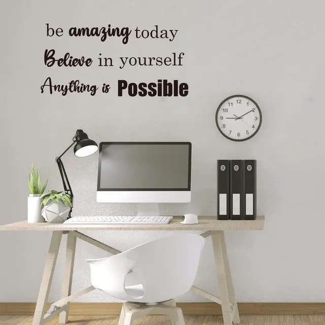 Alt view image 4 of 6 - 10 PCS Inspirational Wall Stickers Decals Quotes, Large Motivational Positive Saying Wall Art Decor for Bedroom, Living Room, Office