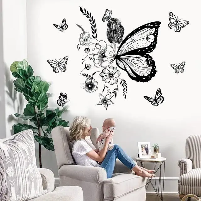 Alt view image 5 of 7 - Inspirational Wall Art Positive Quotes Wall Decor Motivational Wall Decals Saying Quotes Wall Stickers Peel and Sticker Wall Decoration Flower Vine Butterfly Wall Sticker for Bedroom Living Room