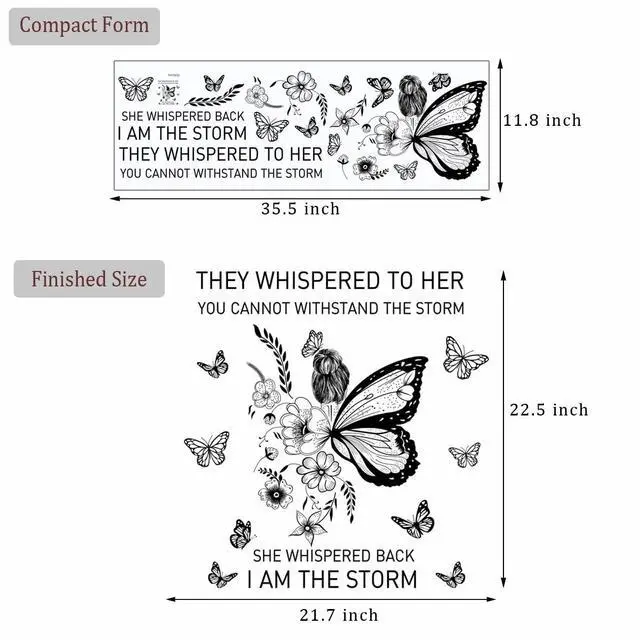 Alt view image 7 of 7 - Inspirational Wall Art Positive Quotes Wall Decor Motivational Wall Decals Saying Quotes Wall Stickers Peel and Sticker Wall Decoration Flower Vine Butterfly Wall Sticker for Bedroom Living Room