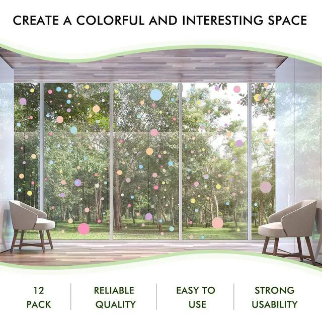 Alt view image 5 of 7 - 264 Pcs Polka Dot Wall Decals for Classroom Decor Kids Circle Wall Sticker Vinyl Peel and Stick Colorful Removable for Nursery Bedroom Playroom Living Room(Candy Colors)