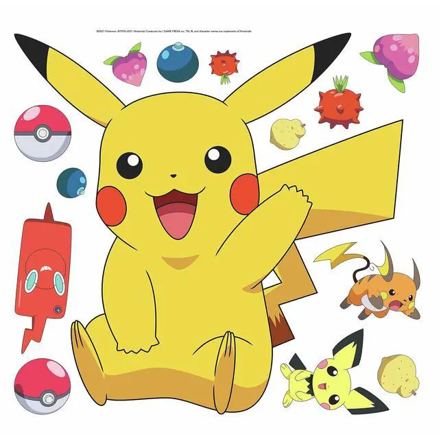 Alt view image 3 of 6 - RMK4821GM Pikachu Giant Peel and Stick Wall Decals