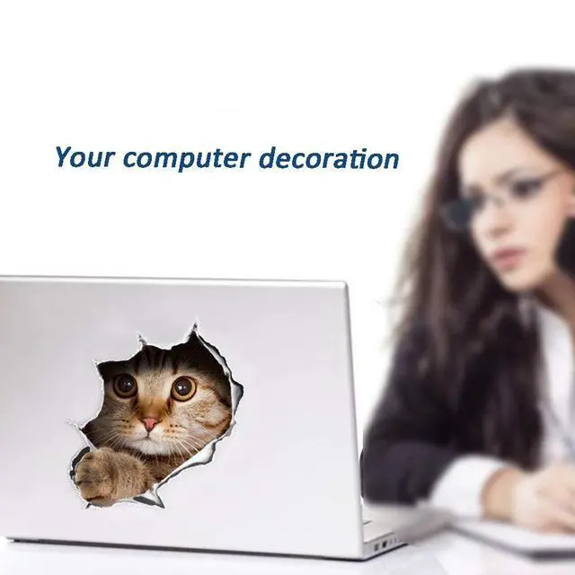 Alt view image 2 of 7 - 6PCS 3D Wall Stickers Cats Self Adhesive, Kids Wall Decals/Removable Vinyl Art Murals for Living Room Baby Rooms Bedroom Toilet House Wall DIY Decoration