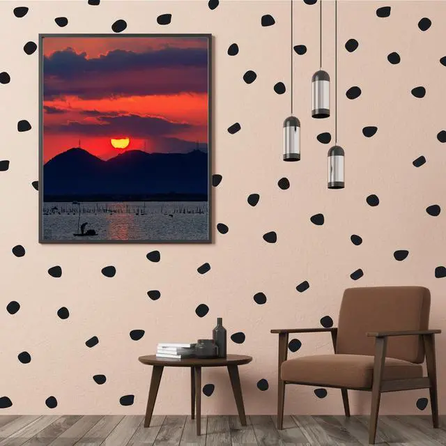 Alt view image 3 of 6 - 500 Pieces Black Irregular Dots Wall Sticker Irregular Polka Dots Wall Stickers Wall Decal Wall Decor Peel and Stick Stylish for Bedroom Home Classroom Decoration