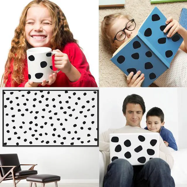 Alt view image 6 of 6 - 500 Pieces Black Irregular Dots Wall Sticker Irregular Polka Dots Wall Stickers Wall Decal Wall Decor Peel and Stick Stylish for Bedroom Home Classroom Decoration
