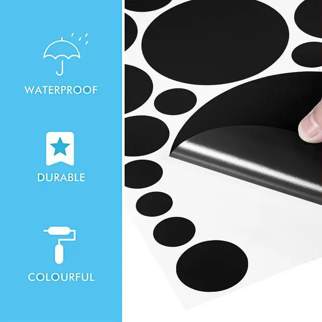 Alt view image 6 of 7 - 264 Pcs Polka Dot Wall Decals for Classroom Decor Kids Circle Wall Sticker Vinyl Peel and Stick Colorful Removable for Nursery Bedroom Playroom Living Room(Black)