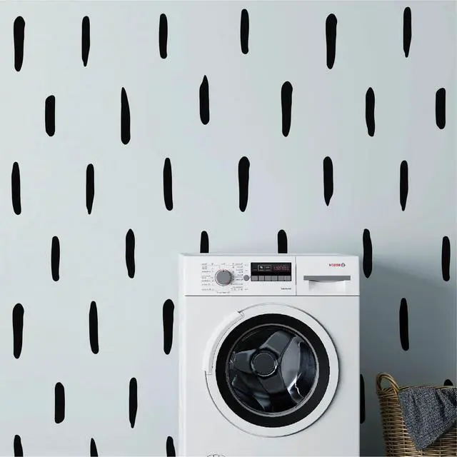 Alt view image 4 of 7 - Black Thick Irregular Line Vinyl Abstract Wall Decals, Peel and Stick Modern Boho Stickers, 120 Upright Stripes for Kids Nursery Bedroom Living Room Farmhouse Decor
