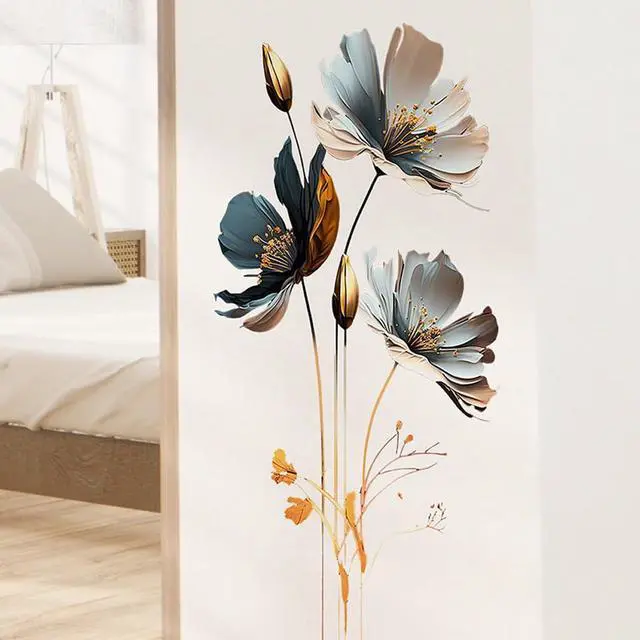 Main image of 3D Wall Stickers DIY Flower Wall Decal Removable Waterproof Wall Art Decor for Bedroom Living Room Offices Home Decoration (Floral)
