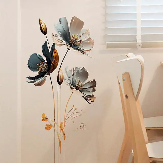 Alt view image 2 of 6 - 3D Wall Stickers DIY Flower Wall Decal Removable Waterproof Wall Art Decor for Bedroom Living Room Offices Home Decoration (Floral)