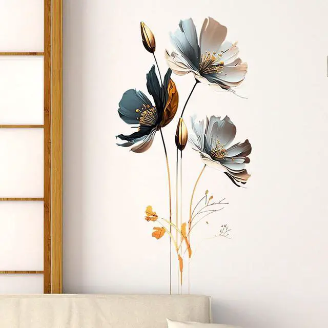 Alt view image 6 of 6 - 3D Wall Stickers DIY Flower Wall Decal Removable Waterproof Wall Art Decor for Bedroom Living Room Offices Home Decoration (Floral)