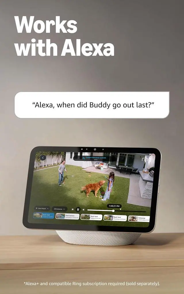 Alt view image 6 of 6 - Ring Floodlight Cam Plus with Plug-In Mount - Plug-in power Outdoor Camera, 1080p Video, Live View with Color Night Vision, Two-Way Talk, Siren, Motion detection and alerts, Works with Alexa