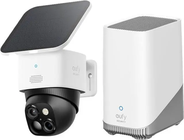 Main image of eufy Security 3K Dual Camera, SoloCam S340 with HomeBase S380, Solar Security Cameras Wireless Outdoor, Cameras for Home Security, 360°Coverage, Pan & Tilt, No Blind Spots, No Monthly Fee.