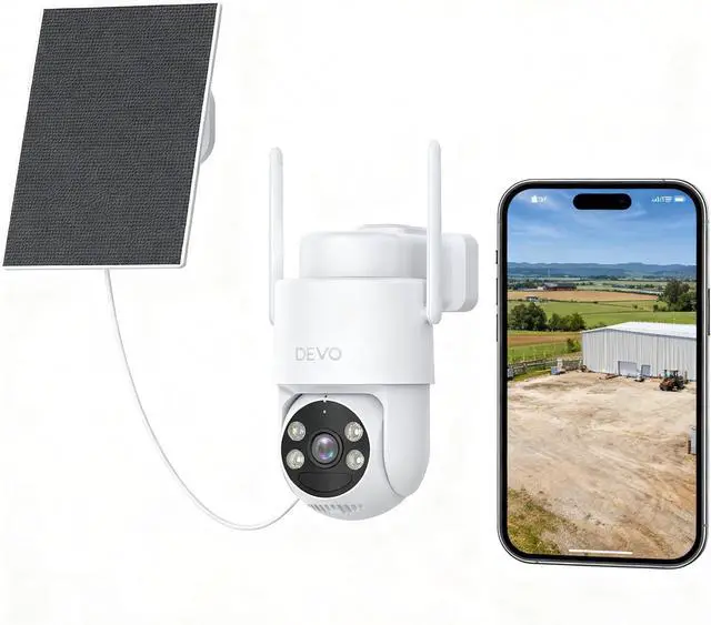 Main image of Devo Security Camera Wireless Outdoor 2.3K Color Night Vision, AI Detection