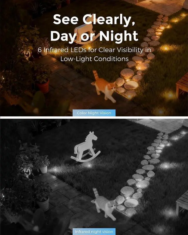 Alt view image 7 of 7 - Devo Security Camera Wireless Outdoor 2.3K Color Night Vision, AI Detection