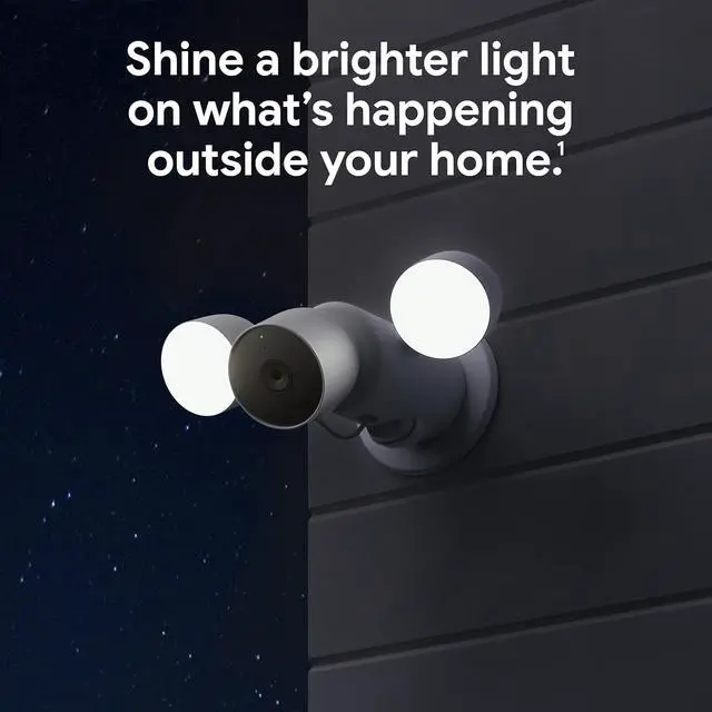 Alt view image 3 of 7 - Google Nest Cam with Floodlight - Outdoor Camera - Floodlight Security Camera, White, 1 Count (Pack of 1)