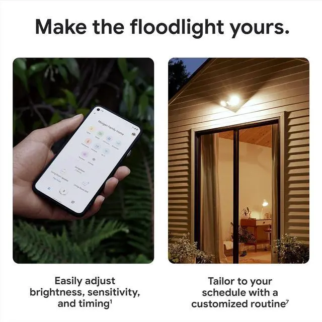 Alt view image 7 of 7 - Google Nest Cam with Floodlight - Outdoor Camera - Floodlight Security Camera, White, 1 Count (Pack of 1)