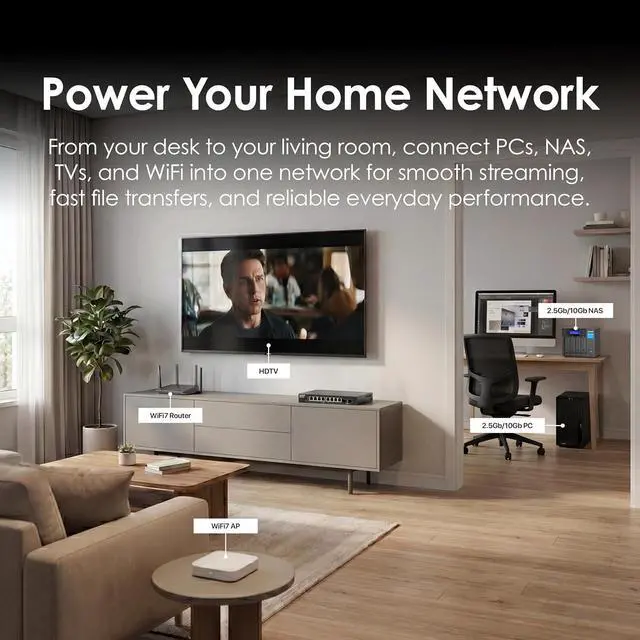 Alt view image 6 of 7 - QNAP QSW-L2110-2S8T-US 10-Port Multi-Gigabit Network Switch