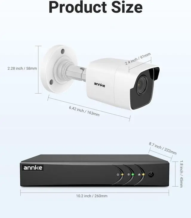 Alt view image 6 of 7 - ANNKE 8 Channel 8 Camera Security System H.265+ DVR Recorder with 2TB HDD and 8X 5MP(2560TVL) Outdoor CCTV Bullet Cameras, IP67 Weatherproof,100ft Night Vision, Email Alert, Remote Access