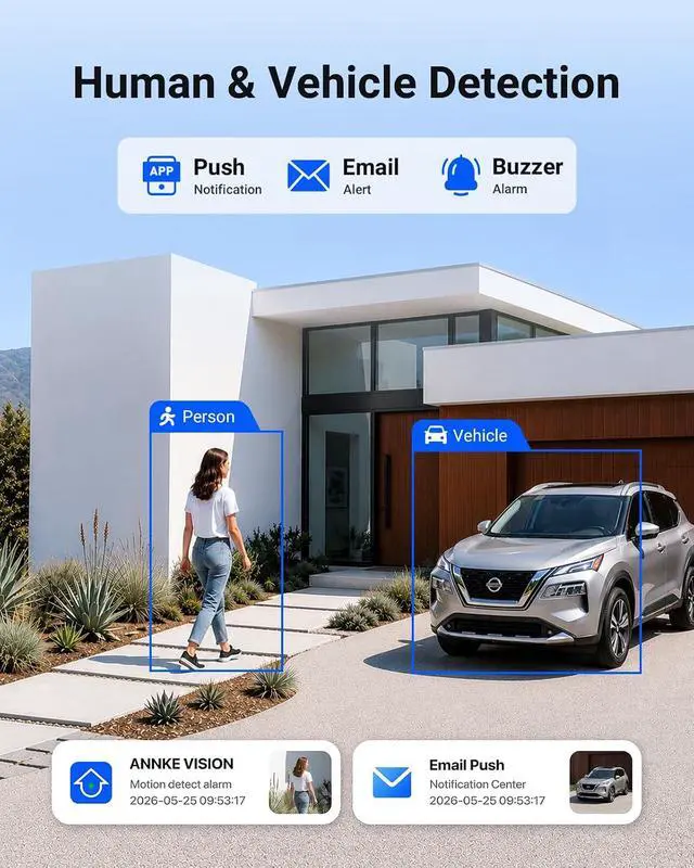 Alt view image 3 of 7 - ANNKE 16 Channel Security Camera System HD-TVI 1080P Lite Video DVR and 12Pcs 2MP Outdoor Cameras with Smart Dual Light, AI Human/Vehicle Detection,Color Night Vision,Digital WDR,IP67,2 TB Hard Drive