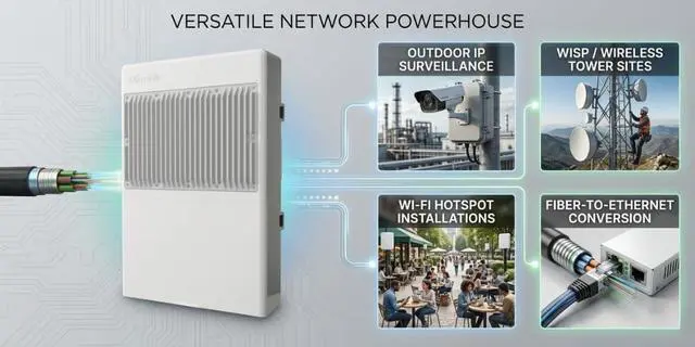 Alt view image 4 of 7 - MikroTik CSS610-8P-2S+Out netPower Lite 8P 8 Port PoE Switch 2X SFP+ UPS Outdoor IP54