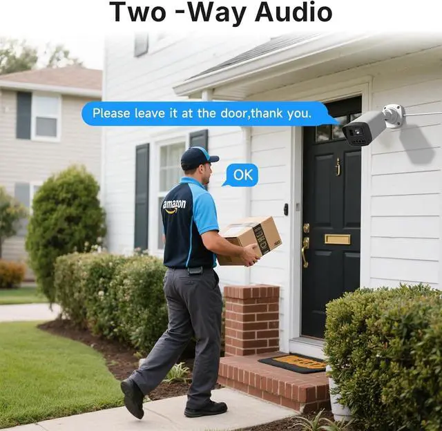 Alt view image 3 of 7 - PoE Security Camera System, 4pcs Waterproof 3MP Outdoor IP Cameras with Color Night Vision, AI Human Detection, Two-Way Audio, 4K 4CH NVR with 1TB HDD for 24-7 Recording, No Monthly Fee