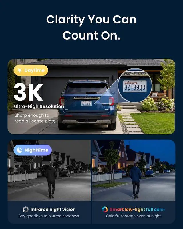 Alt view image 5 of 6 - SwitchBot 3K PTZ Outdoor Security Camera, AI Video Search, Scene Alert & Daily Activity Report, 360° Auto Tracking, 5MP, 2.4GHz WiFi, Compatible with Alexa, Google, HA Through RTSP