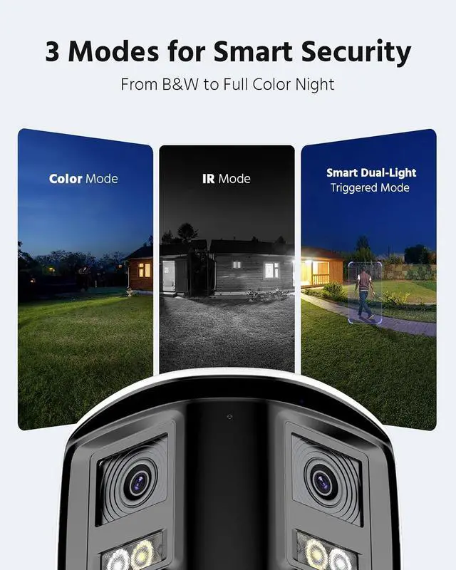 Alt view image 4 of 7 - ANNKE 4K PoE Security Camera System with Dual-Lens, 180°Panoramic View, 12MP H.265+ NVR with 2TB HDD, 4pcs 8MP Wired IP Outdoor Cameras, Smart Human/Vehicle Detection, 2-Way Audio, Light & Sound Alarm