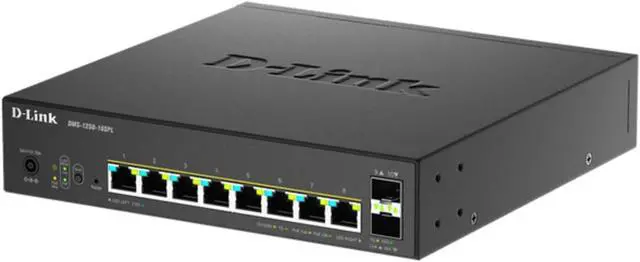 Alt view image 2 of 4 - D-Link 10-Port Multi-Gigabit Smart Managed PoE Switch with 2 x 10G SFP+ 8 x 2.5G PoE Ports (DMS-1250-10SPL)