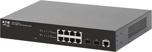Alt view image 7 of 7 - Eaton Tripp Lite Series 8Port Gigabit Managed Switch with 2 SFP Ports, Easy Smart WebManaged Layer 2 Network Ethernet Splitter, 1 Gbps, 1U Rack Mount or Desktop, 3Year Warranty (NGS8C21)