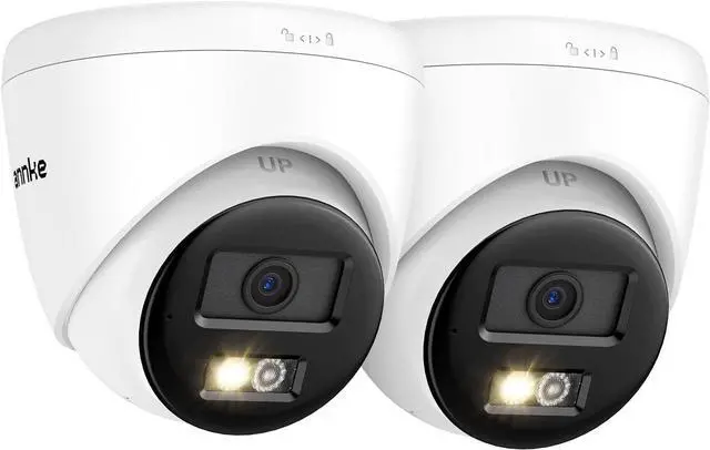 Main image of ANNKE C500 2Pcs 5MP IP Security Camera, Red and Blue Light Alarm, Color Night Vision, 2-Way Audio, Outdoor PoE Camera with H.265+, 120dB WDR, 3D DNR, Support Up to 512GB Micro SD, IP67, Remote Access