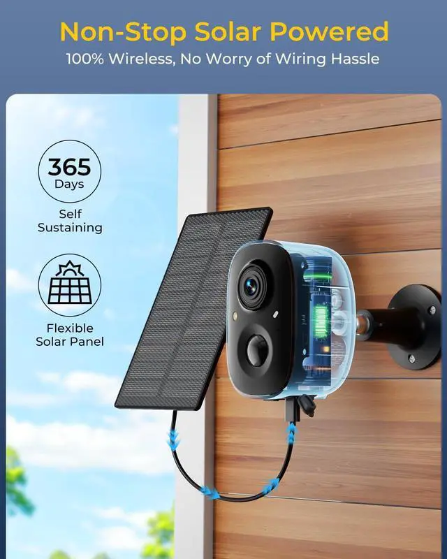 Alt view image 2 of 7 - SANSCO 2K Solar Security Cameras Wireless Outdoor