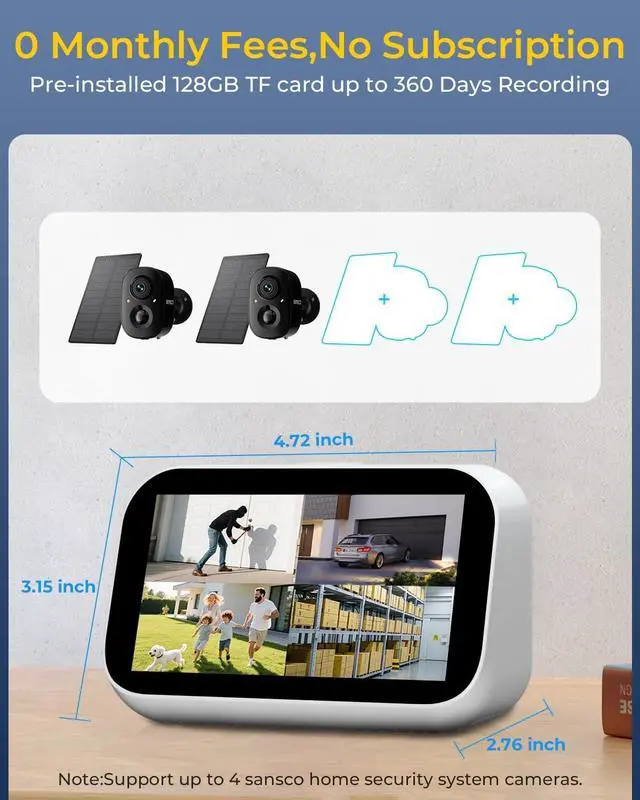 Alt view image 6 of 7 - SANSCO 2K Solar Security Cameras Wireless Outdoor