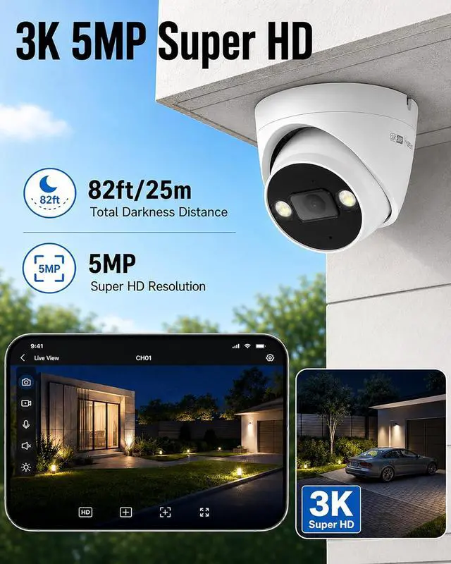 Alt view image 2 of 7 - Swann AdvancedX 5MP 3K PoE NVR Security System, 4 Dome Cameras, 8 Channel