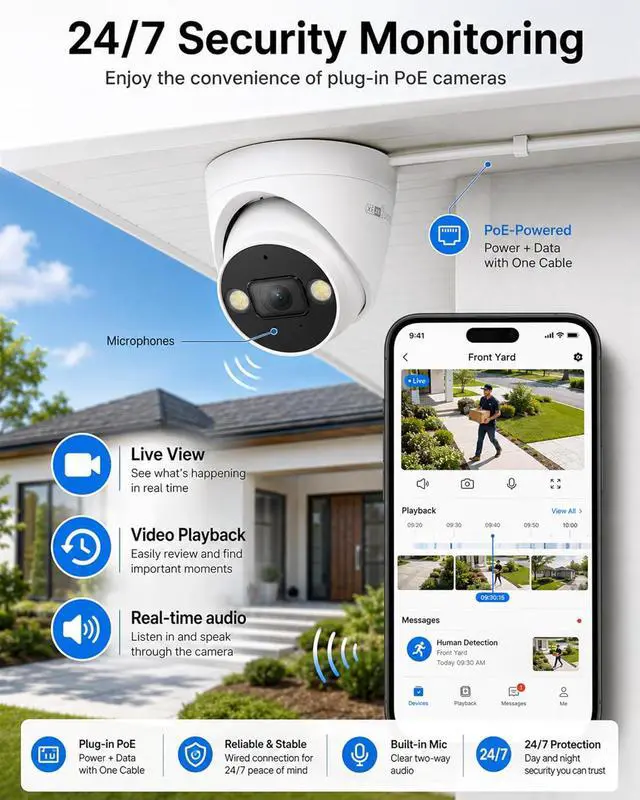 Alt view image 6 of 7 - Swann AdvancedX 5MP 3K PoE NVR Security System, 4 Dome Cameras, 8 Channel