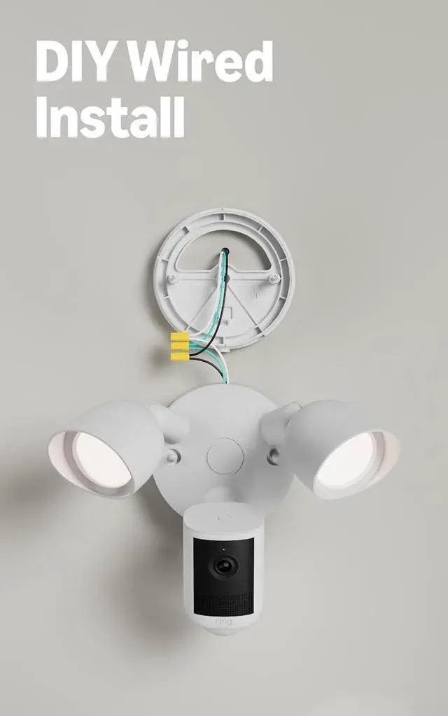 Alt view image 5 of 6 - Ring Floodlight Cam, Wired (newest model), Home or business security, Wide-Angle Retinal 2K Video, 6x Enhanced Zoom, Ultra-Bright Floodlights, White