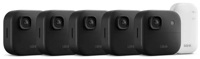 Main image of Blink Outdoor 2K+ (newest model) Wireless smart security camera, 2K video resolution, enhanced audio, two-year battery. Sync Module Core included 5 camera system (Black)