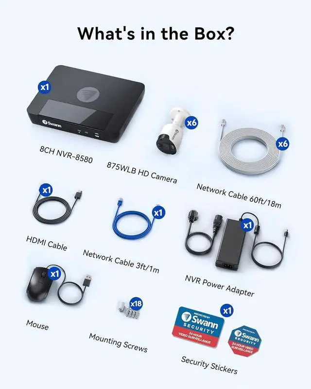 Alt view image 7 of 7 - Swann Home Security Cameras with 2TB HDD, 4K Ultra HD NVR Security Camera System, 6 Cam 8 Channel, Wired Surveillance Security Camera Outdoor Indoor, PoE, Color Night Vision, Heat Motion Detection