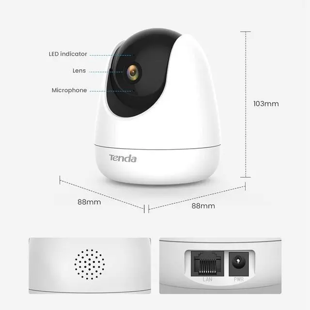 Alt view image 2 of 2 - Tenda Cp6 2k Resolution Cp6 Pan-tilt Security Camera
